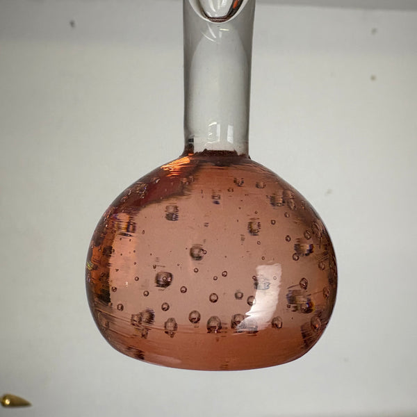 Orchideenvase Solifleurvase Stangenvase Kugelfuß mit Bubbles rose