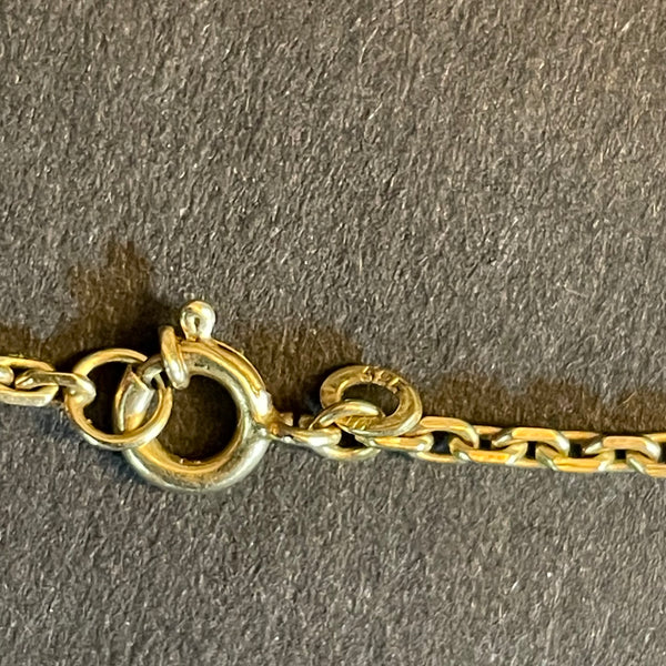 Feine Goldkette mit eleganten Perlenanhänger in 585er Gold