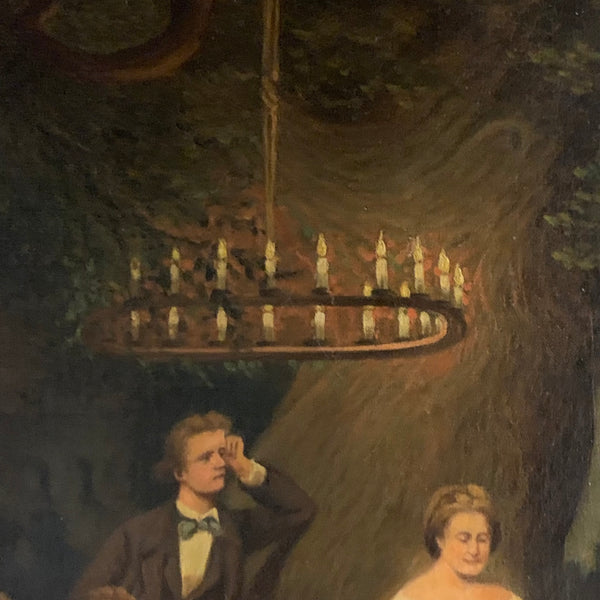 Ölgemälde Sommernacht am Rhein von Josef Burger