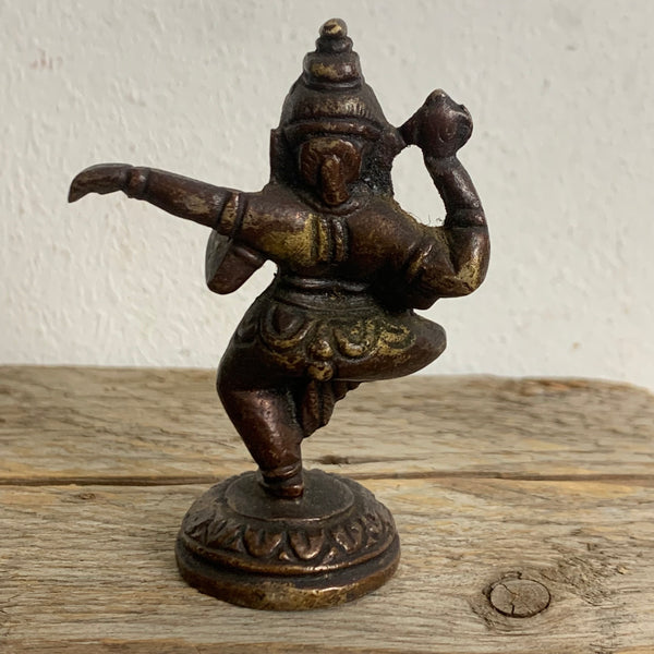 Vintage kleine Bronze Skulptur von Ganesha