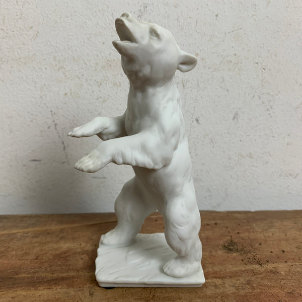Vintage Biskuit Porzellan Skulptur Bär von Kaiser