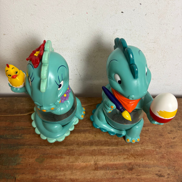2 große Figur Dapsy Dino Happy Hippos Ü-Ei Schoko Bons