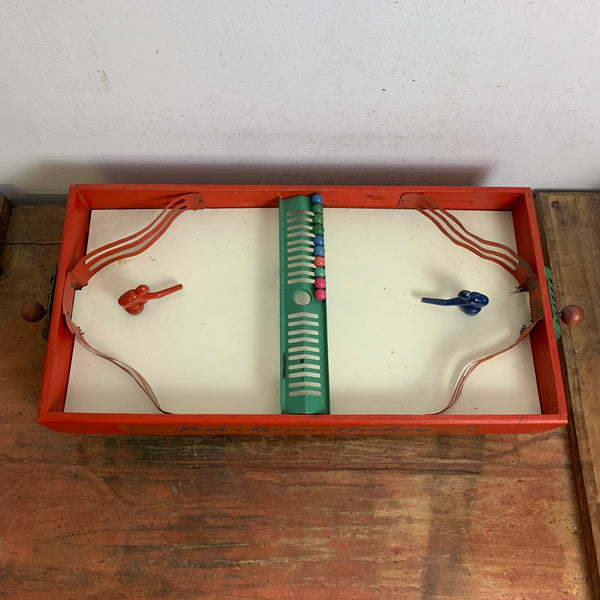 Antikes Rot Blau Hockey Tisch Spiel