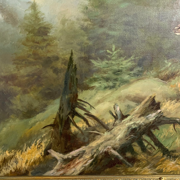 Ölgemälde Hisch im Wald von Fritz Laube