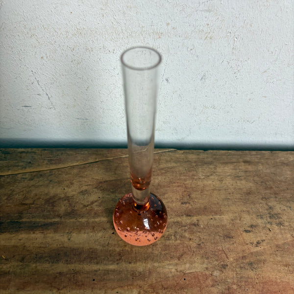 Orchideenvase Solifleurvase Stangenvase Kugelfuß mit Bubbles rose