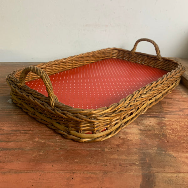 Vintage Mid Century Korb Tablett