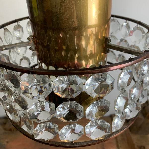 Art Deco Deckenlampe Kristallglas Messing