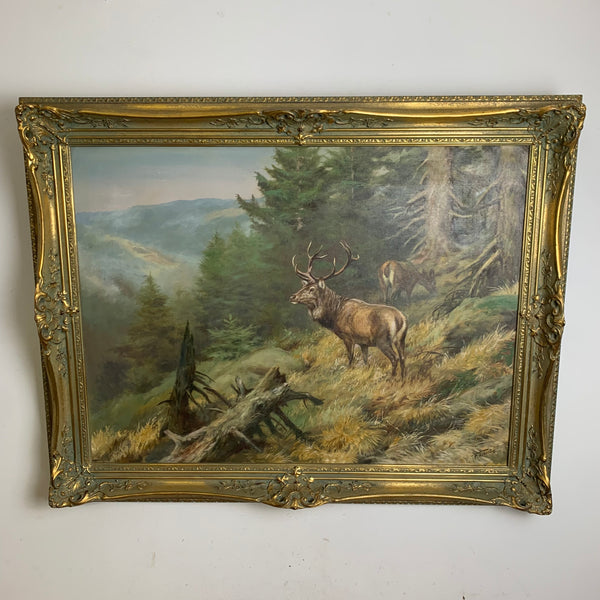 Ölgemälde Hisch im Wald von Fritz Laube