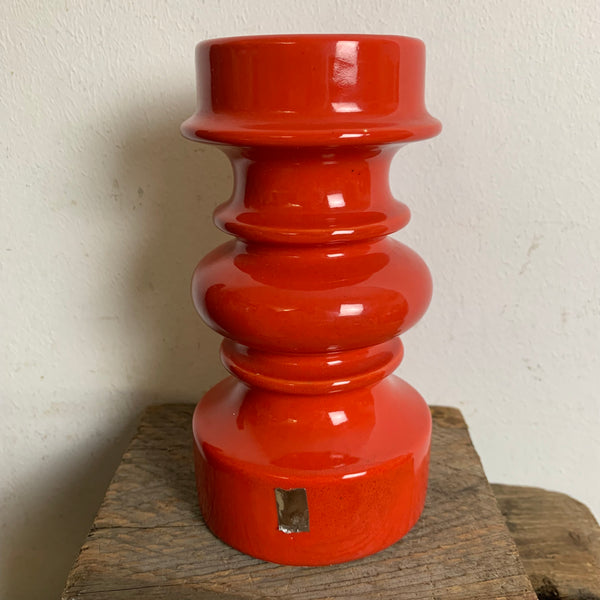 Vintage Keramik Kerzenständer Gallo Villeroy und Boch in rot