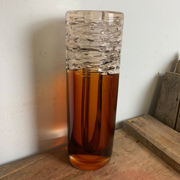 Vintage Glasobjekt Vase Whirlpool von Frantisek Vizner für Skrdlovice