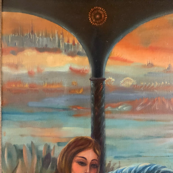 Ölgemälde Die Dame mit dem Einhorn von Jean Daprai