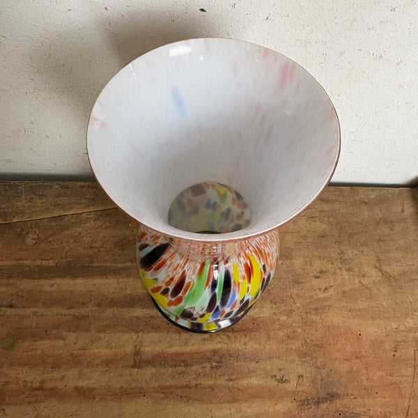 Vintage regenbogenfarbene Murano Vase
