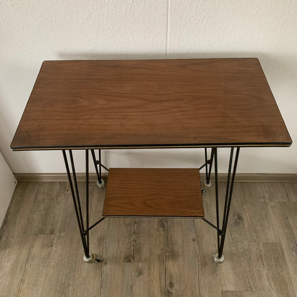 Vintage Mid Century Beistelltisch auf Rollen