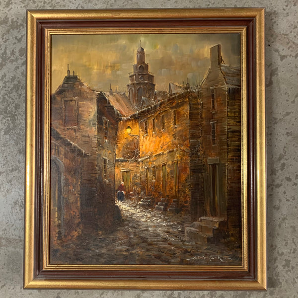 Ölgemälde Kleinstadtgasse von Martin Prohaska