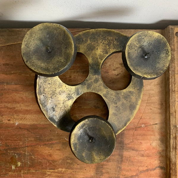 Vintage brutalistischer Design Kerzenständer aus Bronze