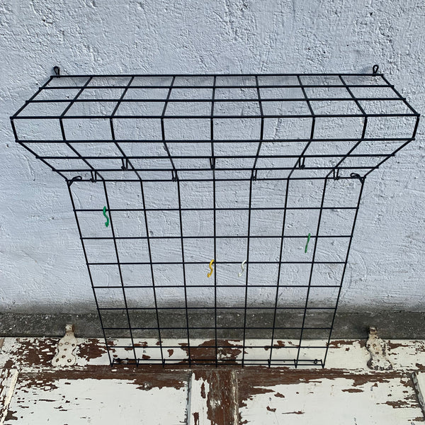 Vintage Draht Gitter Garderobe von Karl Fichtel für Drahtwerke Erlau schwarz