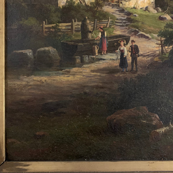 Ölgemälde Das Wetterhorn vor Interlaken von Adolf Chevalier