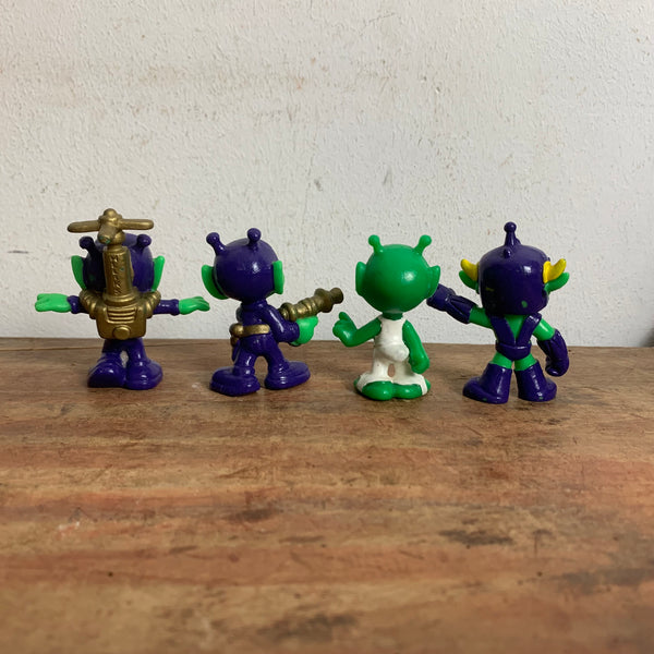 Vintage 4 x Astro Sniks Snik Figur von Bully lila grün