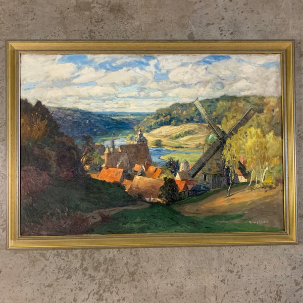 Ölgemälde Bergstädtchen von Hans Licht