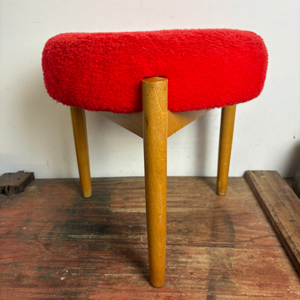 Vintage Mid Century Hocker rot