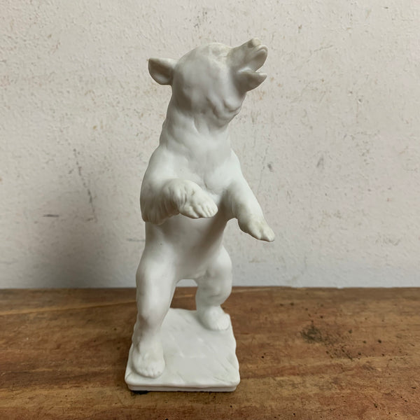 Vintage Biskuit Porzellan Skulptur Bär von Kaiser