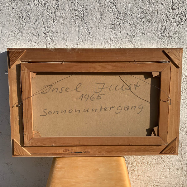 Ölgemälde Nordsee Wellenbild Sonnenuntergang von Karl Dirks