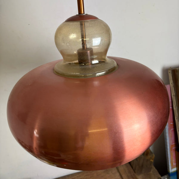 Vintage Design Space Age Kupfer Deckenlampe