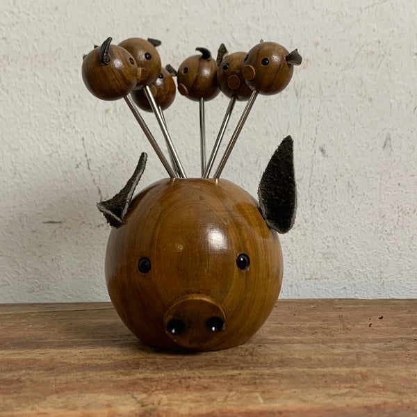 Mid Century Cocktail Gabeln Schwein