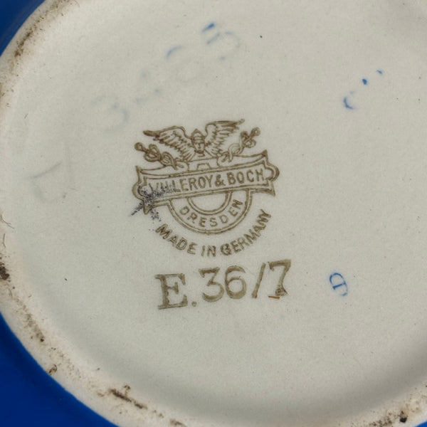 Art Deco blauer Krug weiße Punkte von Villeroy und Boch
