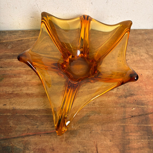 Vintage Murano Schale bernsteinfarben