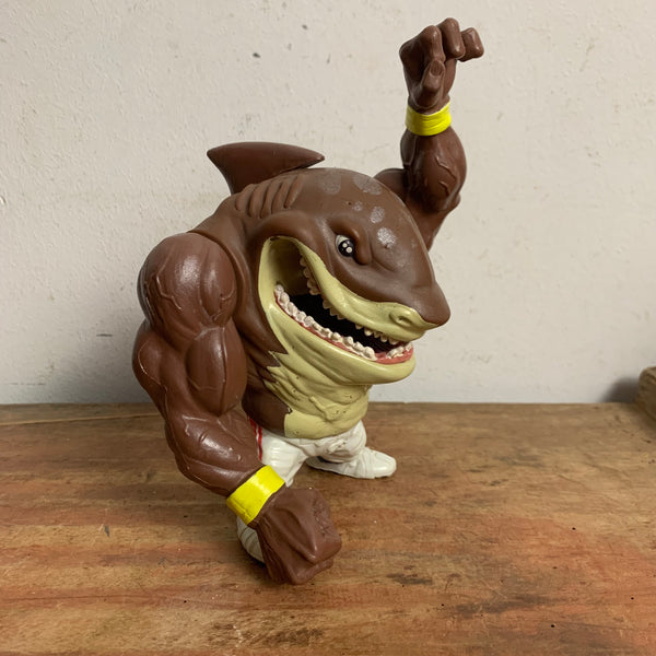 1994 Vintage Street Sharks 6 Zoll Big Slammu gelbe Bänder Fin & Faust Action