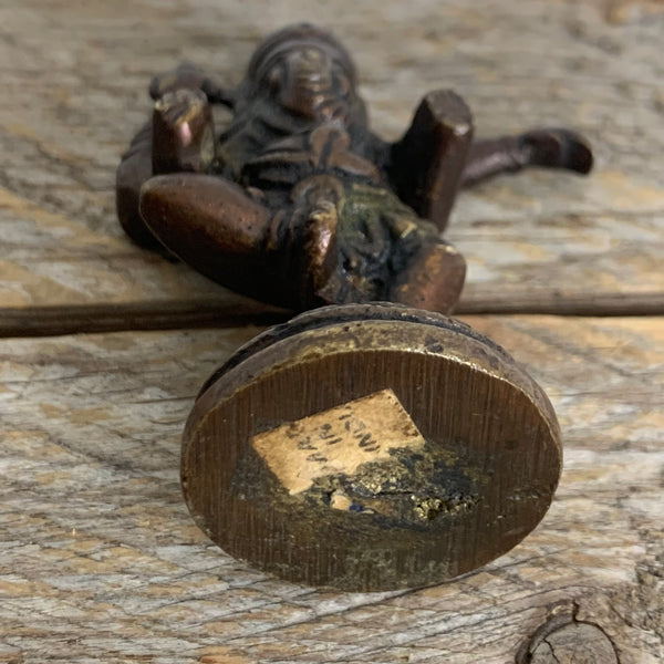 Vintage kleine Bronze Skulptur von Ganesha