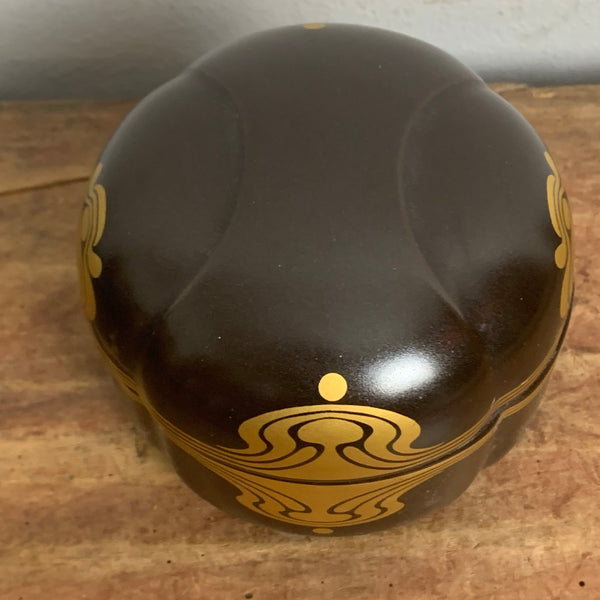 Vintage Porzellan Deckeldose Bodil braun-gold von Rosenthal Studio Linie