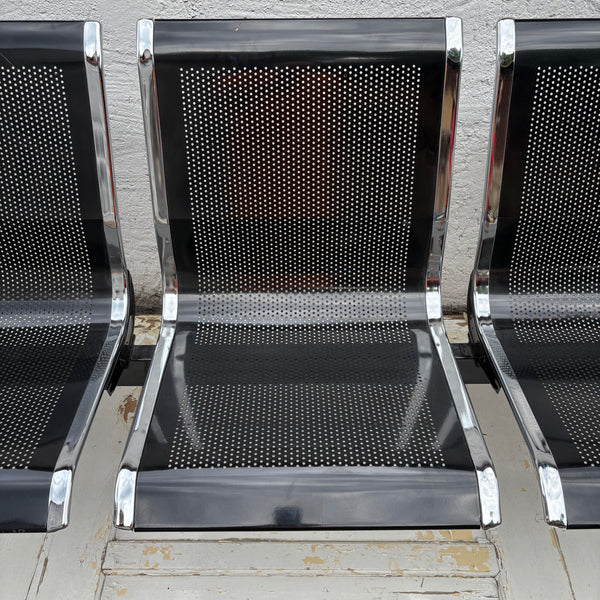 Office oder Airport Chair 3 Sitzer aus Stahl