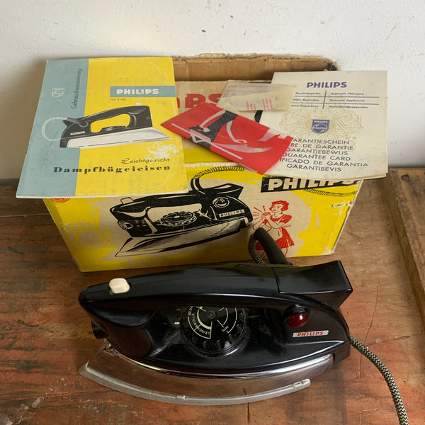 Vintage Dampf Bügeleisen von Philips OVP