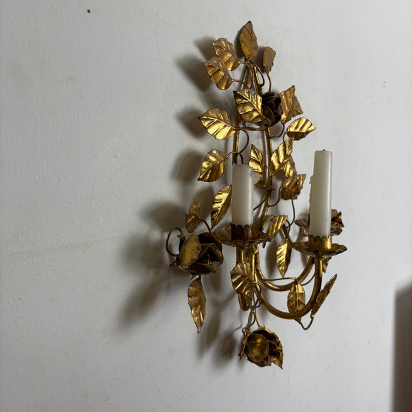Vintage Florentiner Wand Kerzenleuchter