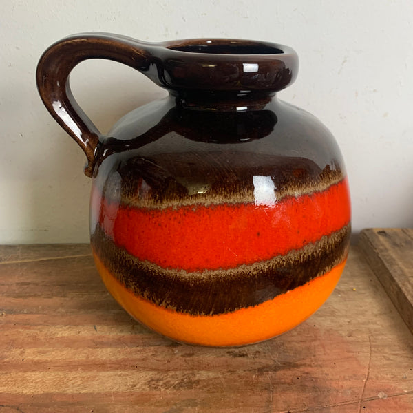 Keramik Vase 484 - 21 von Scheurich in braun orange rot