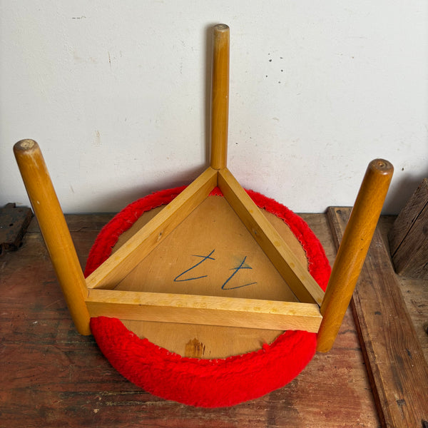 Vintage Mid Century Hocker rot