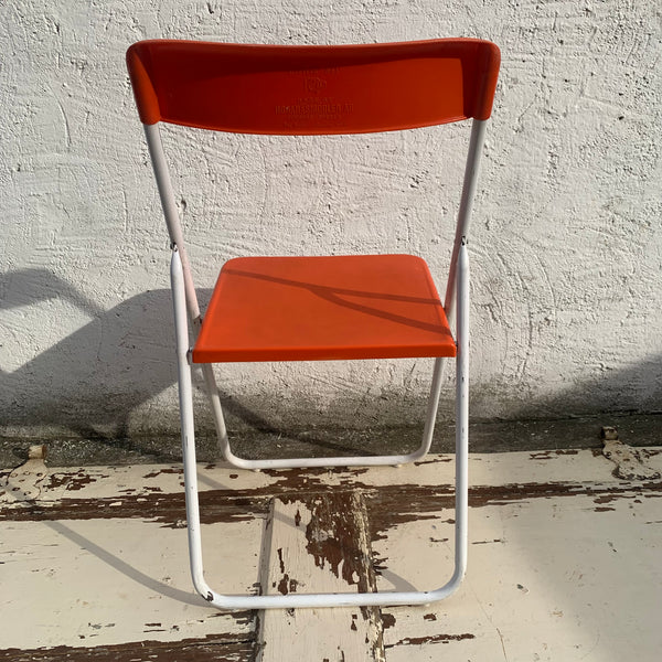 Vintage Design Klappstuhl von Hans Lindfors für Höganäsmöbler orange