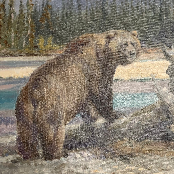 Ölgemälde Canada Bären mit gerissenem Hirsch von Fritz Laube
