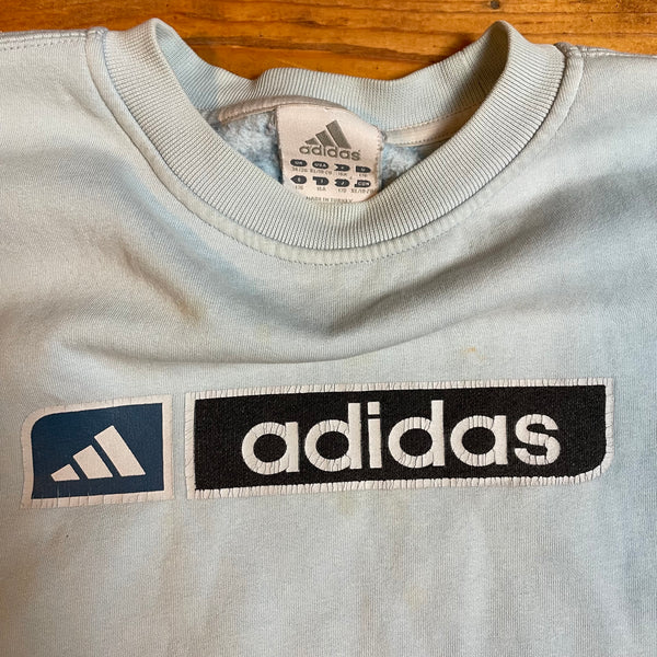 Light Blue Adidas Sweater - Vintage