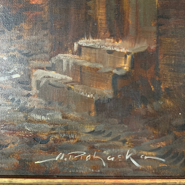 Ölgemälde Kleinstadtgasse von Martin Prohaska
