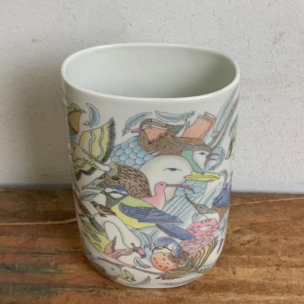Vintage Porzellan Vase Motiv Vögel von Rosenthal