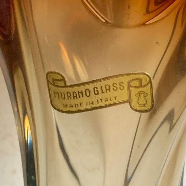 Vintage Glas Vase aus Murano
