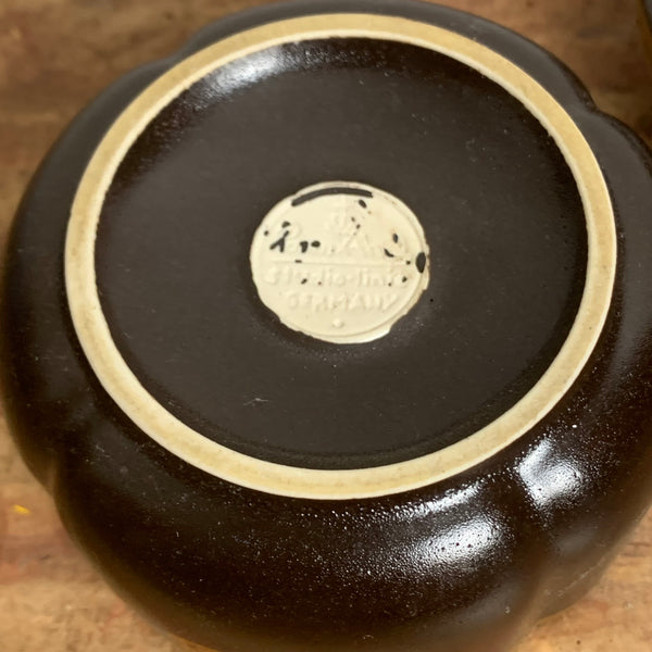 Vintage Porzellan Deckeldose Bodil braun-gold von Rosenthal Studio Linie