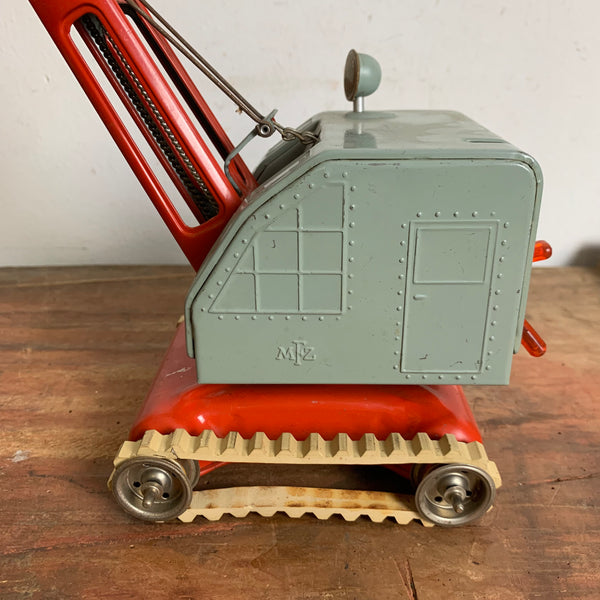 Vintage Weißblech Bagger von MFZ US Zone