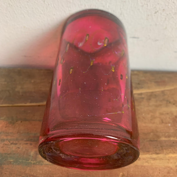 Vintage Pfauenaugen Glas Vase von Erwin Eisch