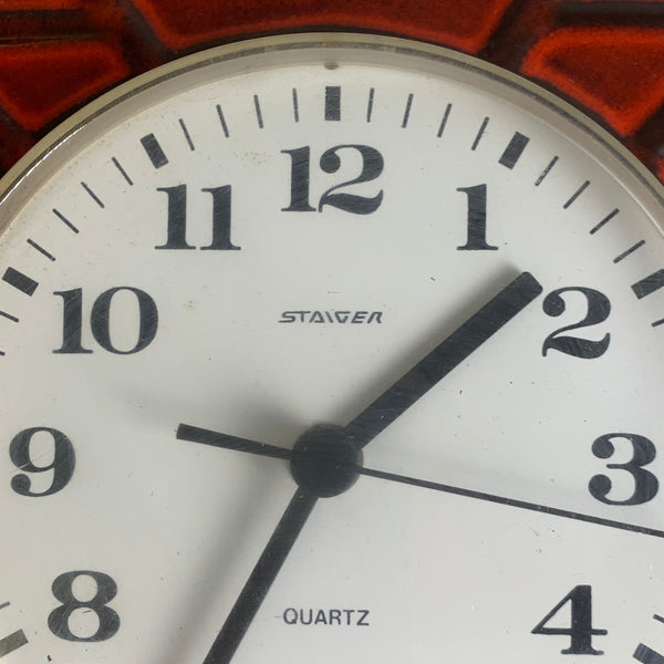 Vintage Keramik Wanduhr von Staiger