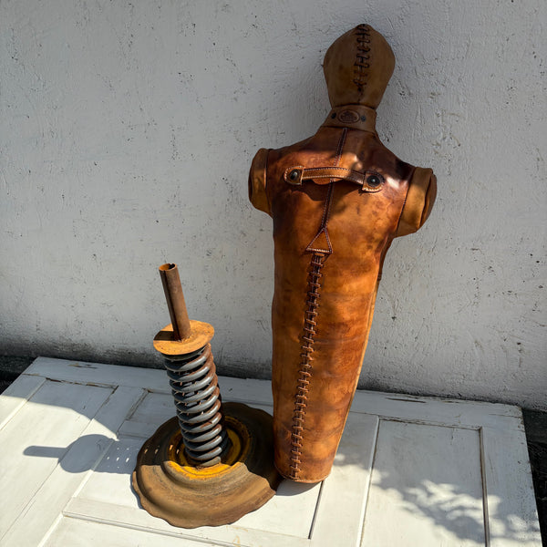 Vintage Box Puppe Fecht Dummy aus Leder