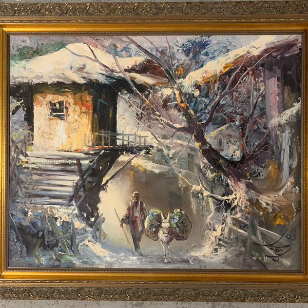 Ölgemälde Winter in Persien von Anoush Rahnarvardkar